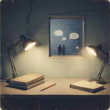 학원 불빛 아래